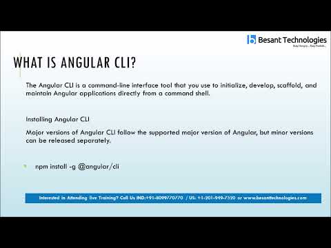 what is Angular CLI ? Angular CLI Tutorial for Beginners - Besant Technologies