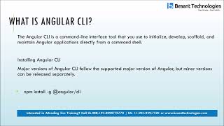 what is Angular CLI ? Angular CLI Tutorial for Beginners - Besant Technologies