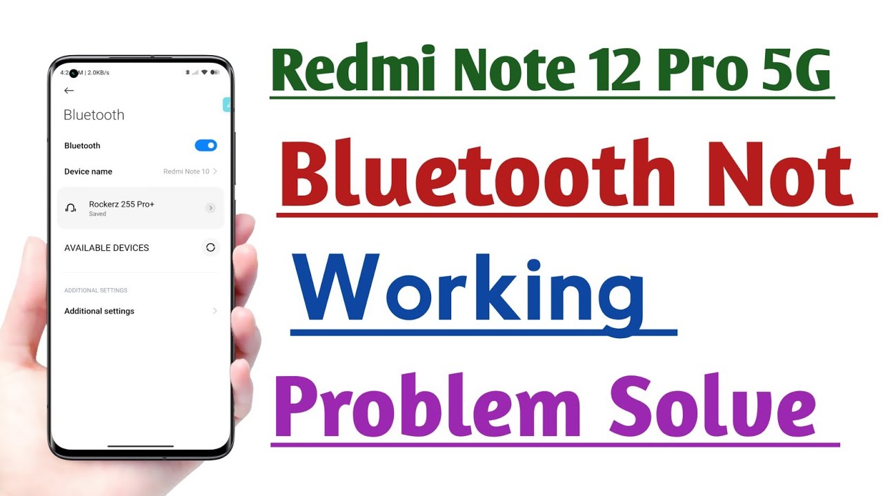 Redmi Note 12 Pro 5G Bluetooth Not Working Connecting Problem Solve -  Youtube