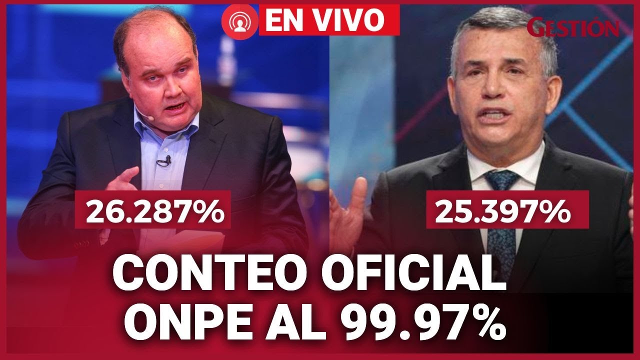 Elecciones 2022 | RESULTADOS ONPE AL 99.972%: Rafael López Aliaga 26.287%, Daniel Urresti 25.397%