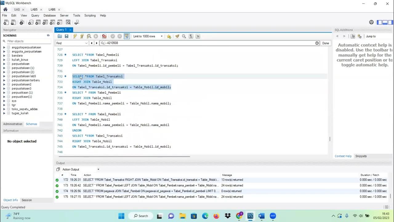 Penjelasan MYSQL UAS_2501975545_Steve Robert Nelwan - YouTube