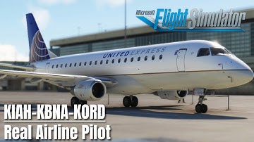 FSS E175 - Realistic Regional Pilot Day - KIAH-KBNA-KORD - Real Airline Pilot