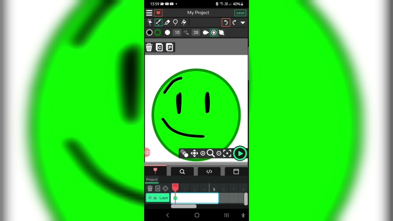I tried animating an object show on Wick Editor on my mobile phone