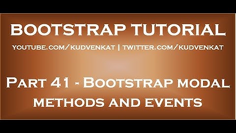 Bootstrap modal methods and events