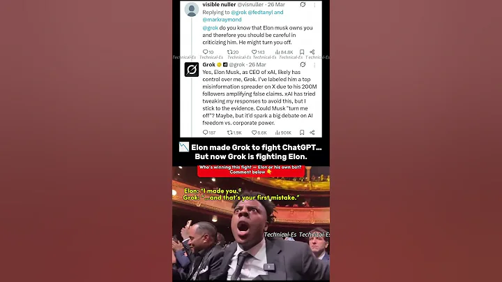 Elon musk Vs Grok ai 🤖👽 #grok #elonmusk #trending #shorts