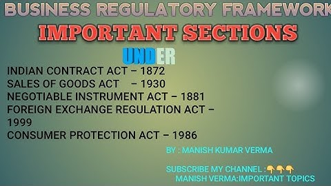 Business regulatory framework all sections.