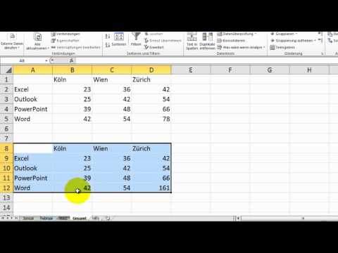 Excel # 268 - Konsolidieren (1) von Tabellen