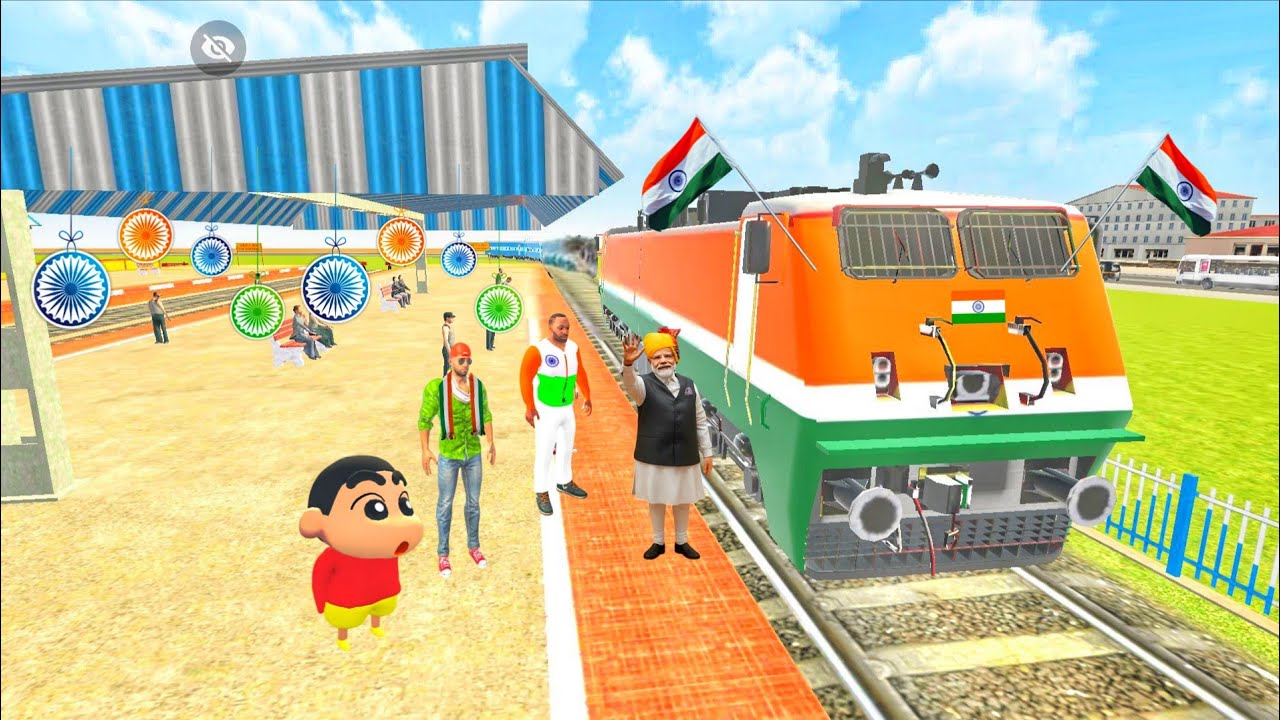 Indian Flag Train Came In Indian Theft Auto Simulator Game 
