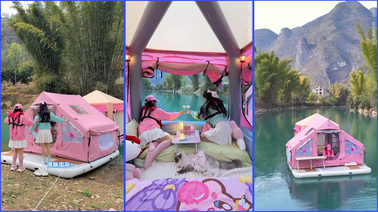 Dreamy Floating Camping ✨ | A Night Under the Stars with My Bestie 💕
