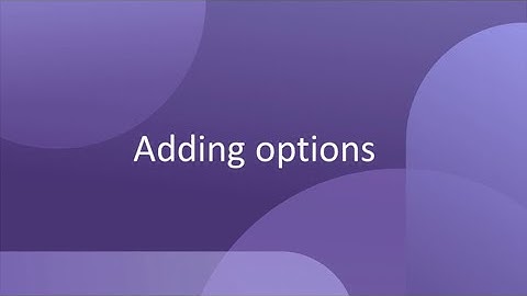 Adding options to your extension