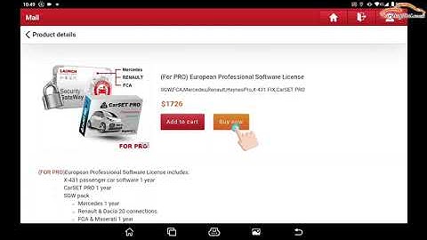 Launch X431 European Professional Software License Available on Mall - Cardiagtool