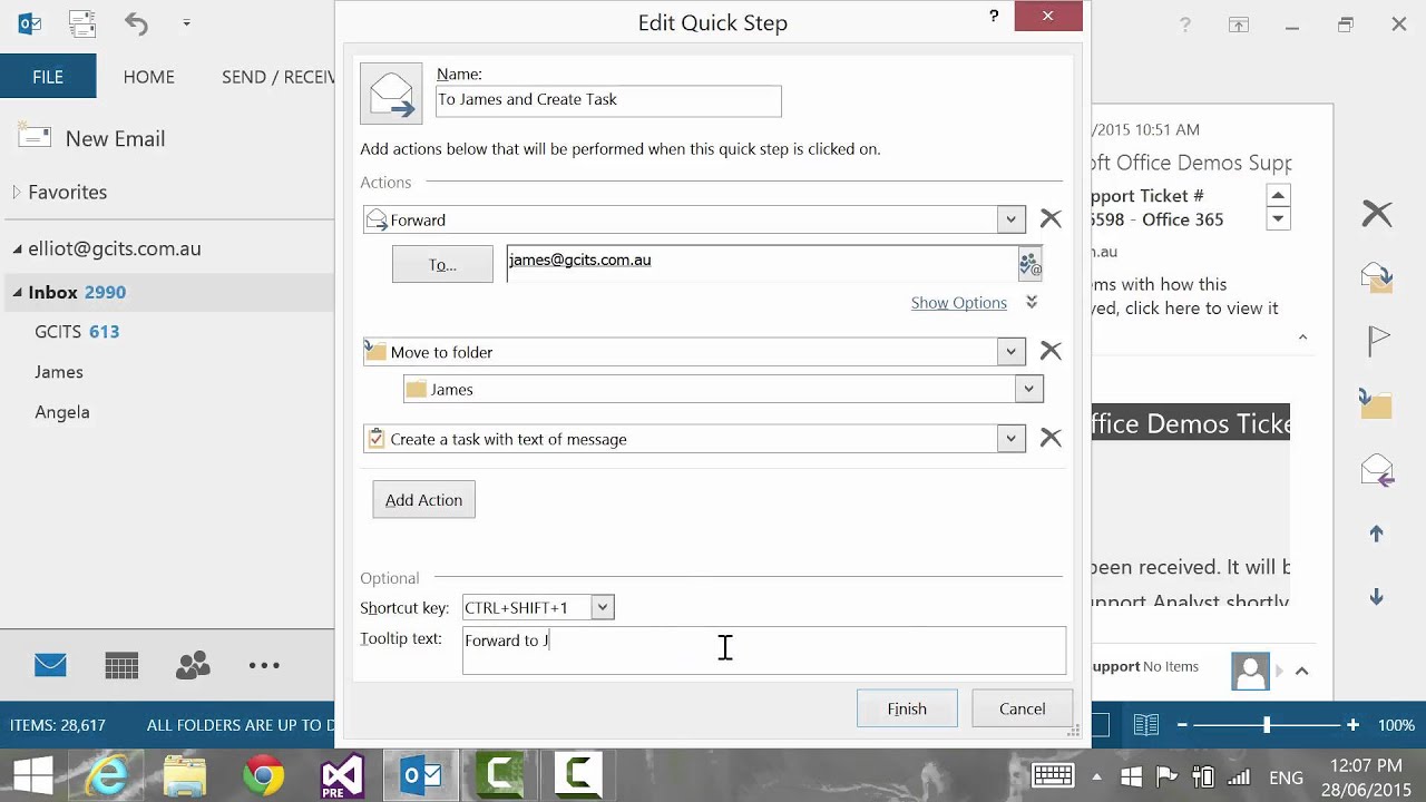 favorite outlook quick steps 2010