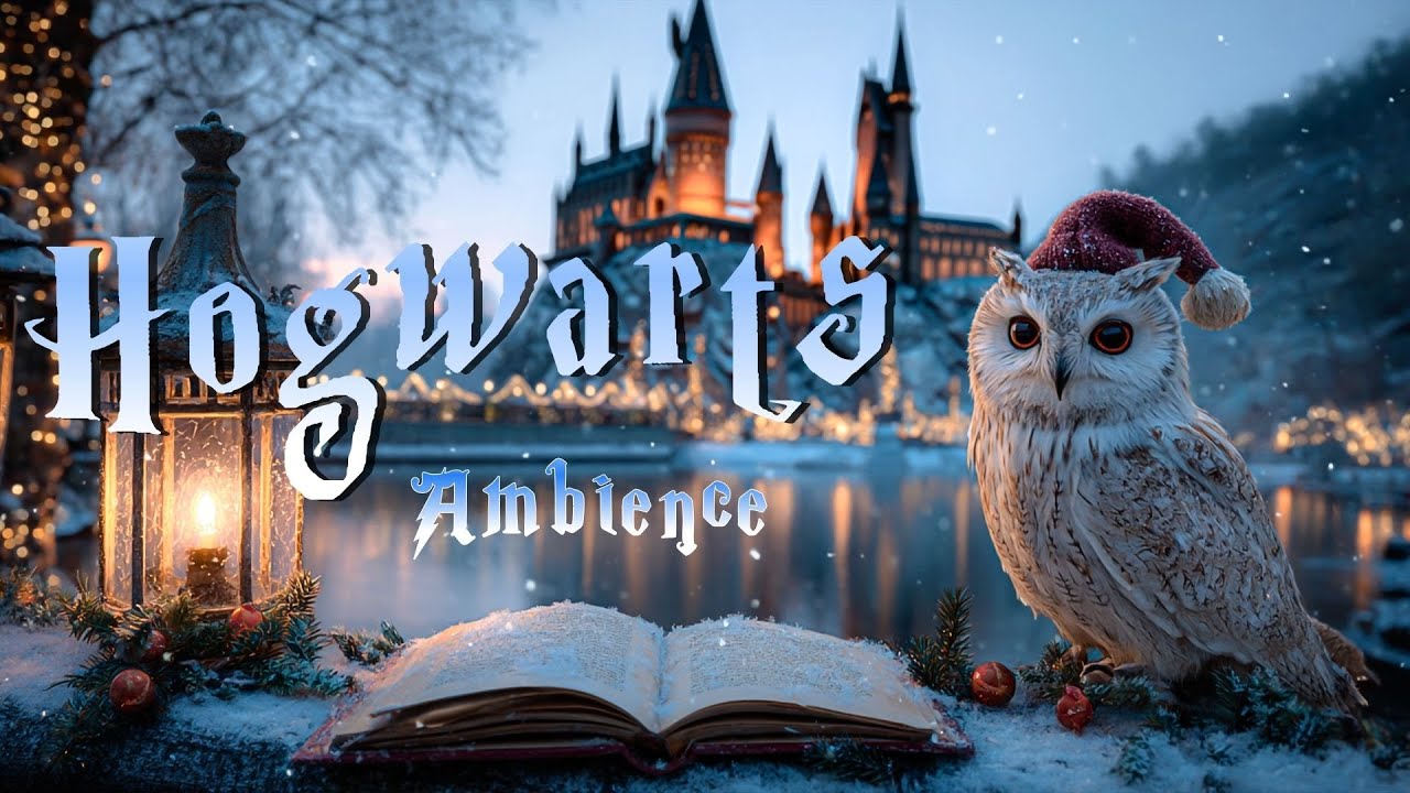 Snowy Evenings at Hogwarts 🏰 Magical Background Music & Calm Ambience