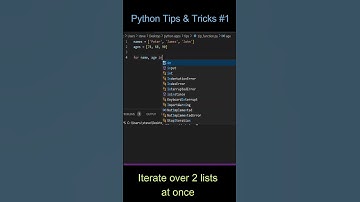 Python Code To Iterate Over Two Lists At Once | Python Tips & Tricks #1 #pythontips #shorts