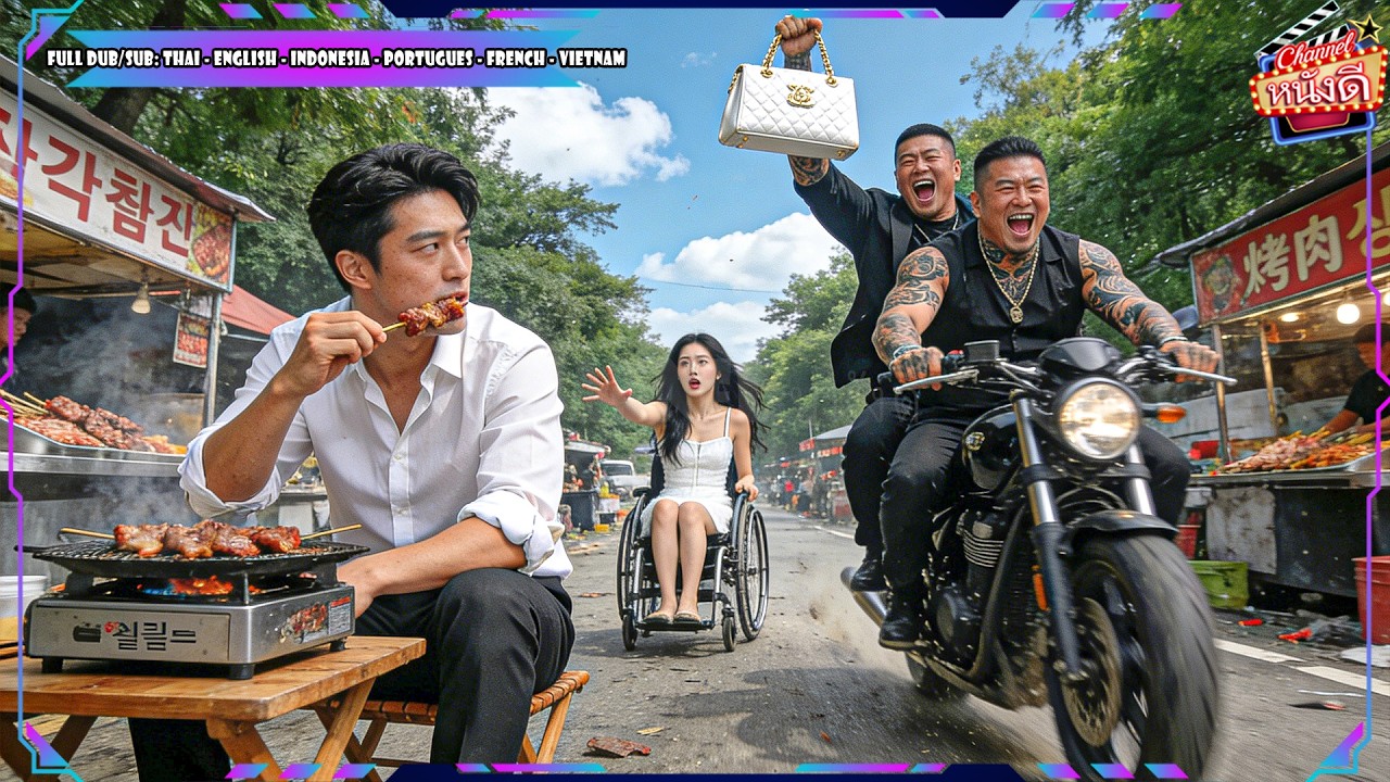 ชายหนุ่มกินอยู่ เห็นโจรปล้นหญิงพิการ พุ่งเข้าไปซัดพวกมัน