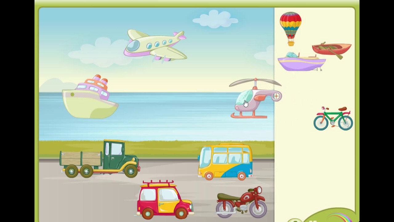 Транспорт для детей видео лет. Транспорт. Развивающая игра. Игры малышам транспорт. Наземный воздушный и Водный транспорт для детей. Транспорт Наземный Водный воздушный.