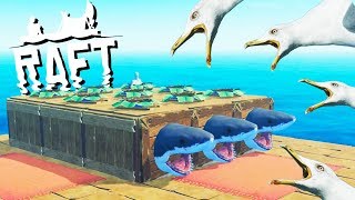 Shark Trophies and Seagull Farm! - Raft Gameplay