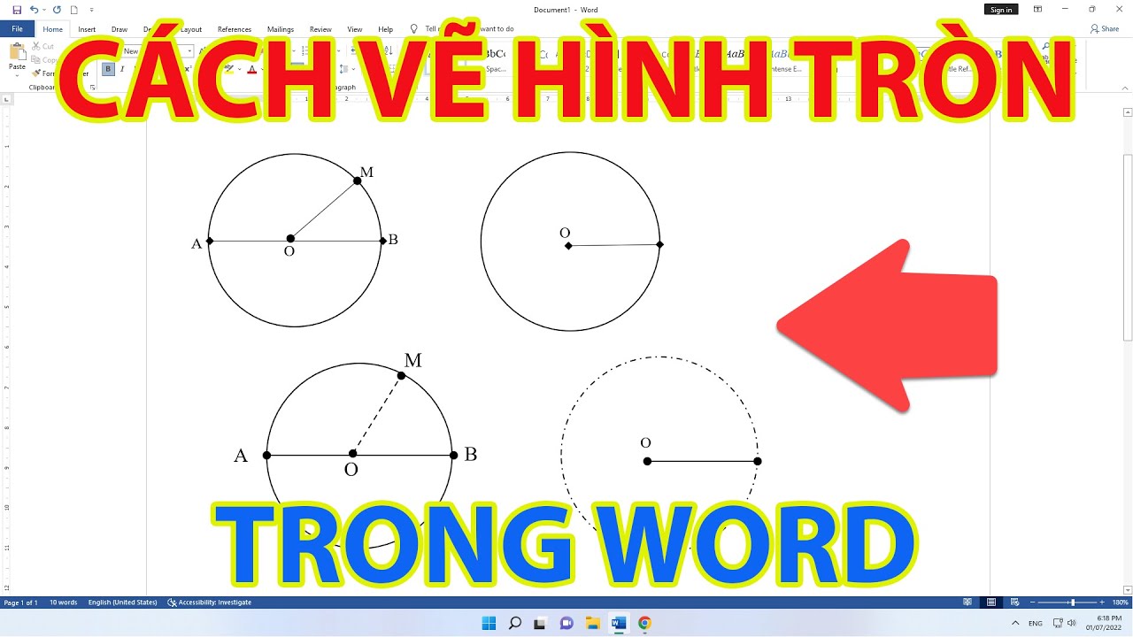 Cách Vẽ Hình Tròn Trong Word - YouTube