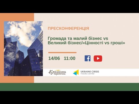 “Громада та малий бізнес vs Великий бізнес/ “Цінності vs гроші” УКМЦ 14.06.2021