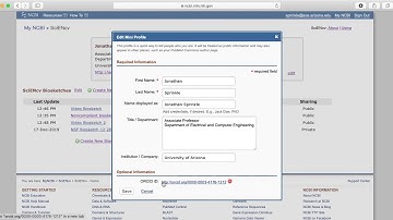 ScienCV Biosketch link ORCID