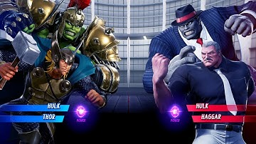 Gladiator Hulk & Thor vs Hulk & Haggar (Very Hard) - Marvel vs Capcom | 4K UHD Gameplay