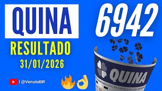 RESULTADO QUINA 6942 HOJE 31 01 2026 Sorteio Concurso 6942