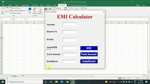 How to Make EMI Calculator in Excel with VBA Code |Loan EMI calculator using excel with vba userform