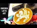 Latte art unicorn    unicorn  most popular pattern  barista  cappuccino  latte  coffee