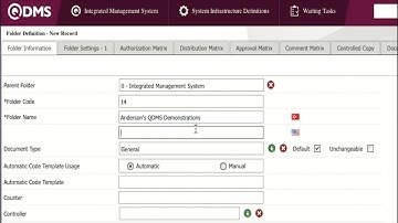 10  QDMS   Creating a New Folder for Quality Management on QDMS