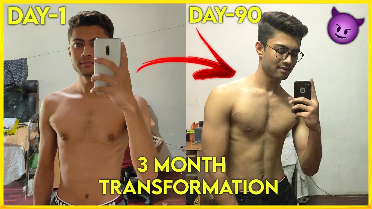 MY 3 MONTH BODY TRANSFORMATION SKINNY TO MUSCLE INDIA 2021 YouTube