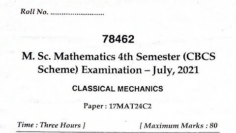 Mdu Regular msc maths 4th sem(Classical Mechanics)paper july 2021 | #mdupapers All Maths Education
