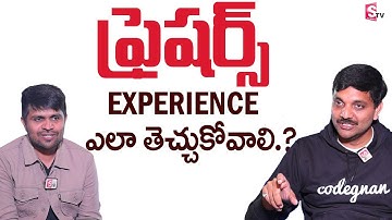 How Freshers Can Get Experience Without a Job? | Codegnan Sai Ram ‪‪| SumanTV Prime