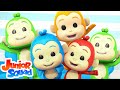 Five Little Monkeys Jumping On The Bed | Nursery Rhymes and Baby Songs | Junior Squad
