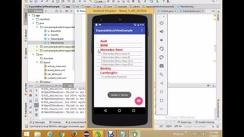 ExpandableListView  Demo