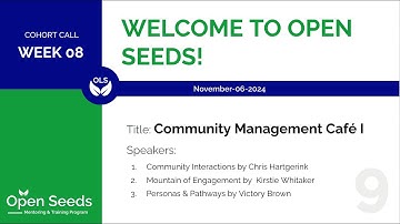 OLS 9 Week 08: Community Management Café I