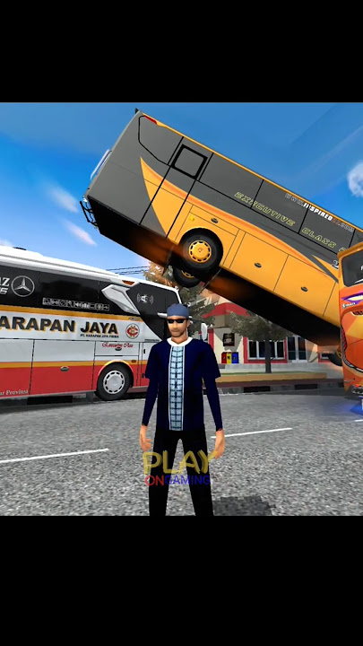Bus Telolet Basuri Saling Tabrakan di Lampu Merah #shorts #short #bussid  #telolet #basuri