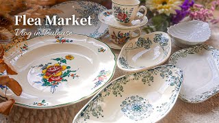 French Flea Market | HAUL | Lots of rare antique ! Colorful vases & flower shop | Toulouse Vlog