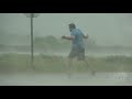 07-25-2020 Armstrong, TX - Hurricane Hanna Eyewall Winds Batter US-77 Vehicles, Road Sign Rips Off