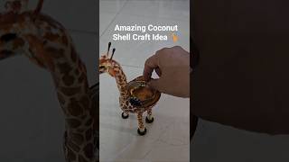 How to make a Giraffe Jewellery Holder from Coconut Shell🥥#diy #craftyhome #craft #shorts #homedecor
