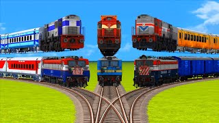 6️⃣TRAINS CROSSING ON TOP FLYING OTHER TRAIN🚦DIFFERENT TRAIN ON CRAZY RAILROAD TRACK🚇trainmods