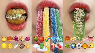 asmr 30 MINUTES EMOJI FOOD CHALLENGE FOR SATISFYING & RELAXING 이모지 먹방 eating sounds