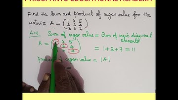 sum and product of eigen value## for 3×3 matrix##Engineering Mathematics##for Anna   university##BE#