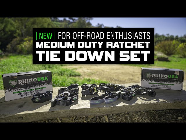 Rhino USA Medium Duty Ratchet Tie-Down Set 