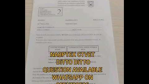 CTVET QUESTION DITTO DITTO MATHEWS