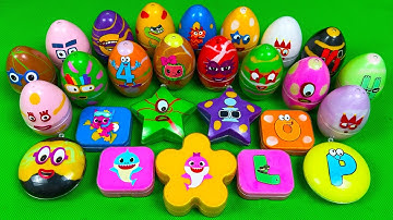 Rainbow SLIME🌈 Looking For Numberblocks, Alphablocks Inside Clay Mini Eggs, STARS Colorful, ASMR