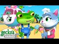 Helicopter Delivers Fresh Ice Cream! | Gecko&#39;s Garage at the Beach | Kids Cartoons