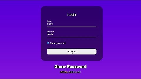 Кнопка показать пароль используя HTML, CSS & JS шаг за шагом || Show password using HTML, CSS & JS