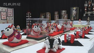 新春華やかに彩る羽子板や手芸作品    那珂市で正月飾り展