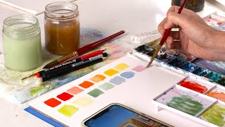 How to mix paints for watercolor flowers (using a reference photo)