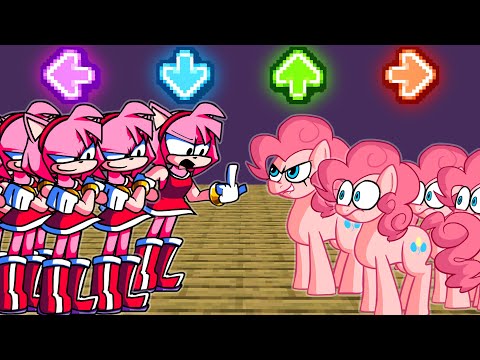 FNF Character Test | Gameplay VS Minecraft Animation | Amy VS Pinkie Pie + Cupcakes HD (FNF Mod)
